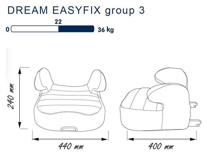 Dream Isofix Grey - podkładka dla dziecka z isofixem